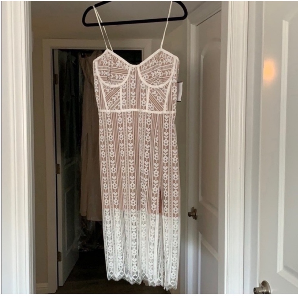 For Love And Lemons White Lace Midi Dress